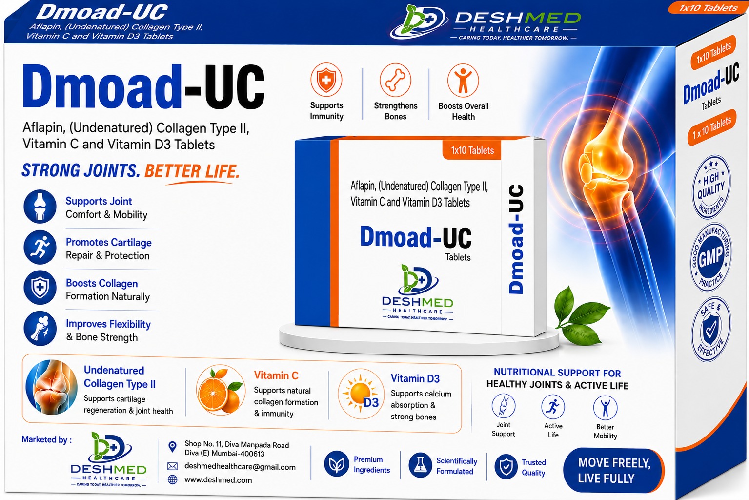 Dmoad-UC collagen vitamin C and D3 tablets