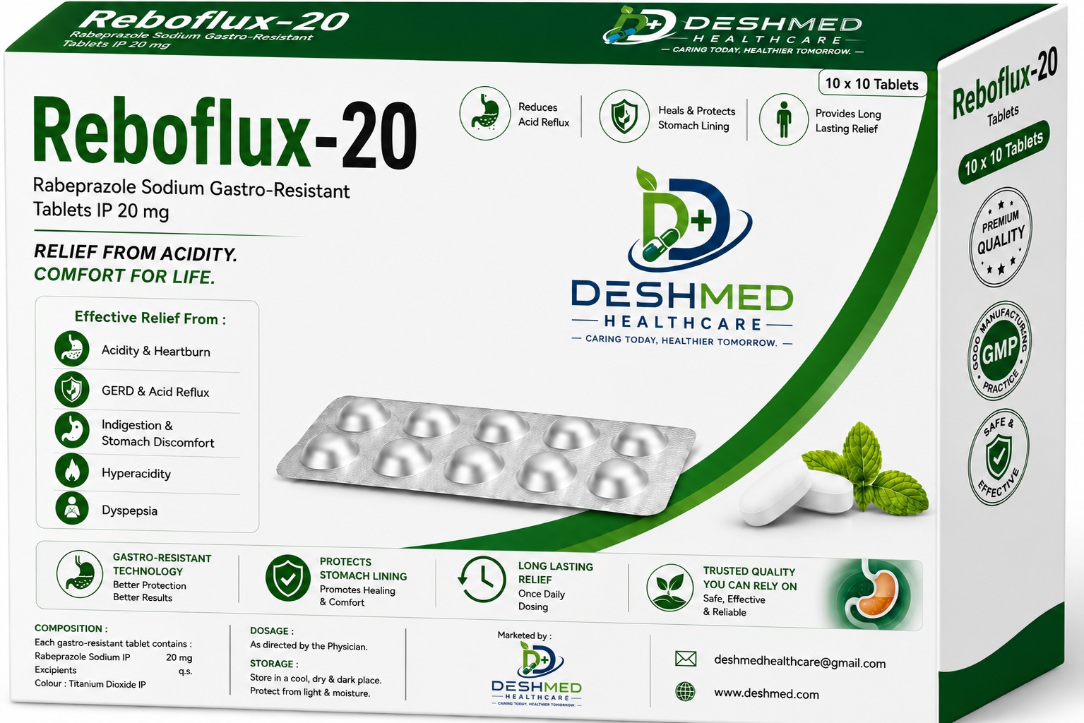 Reboflux-20 product pack by Deshmed Healthcare